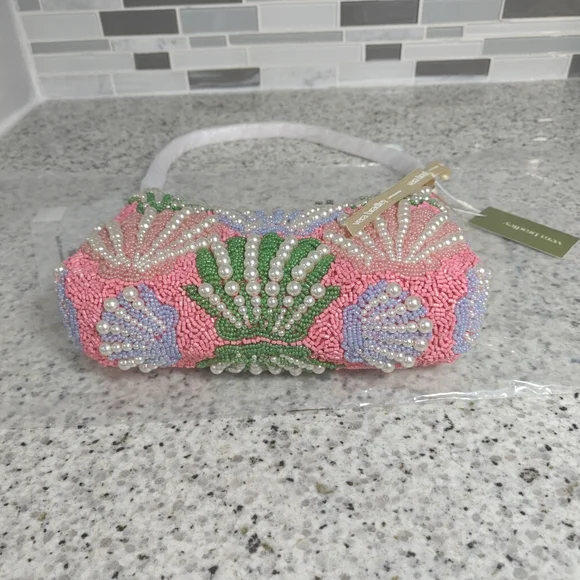 Vera Bradley Mini Roxbury Crescent Shoulder Bag (Cottage shells in Beaded) - Picture 5 of 10